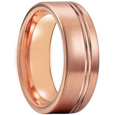 COI Rose Tungsten Carbide Offset Groove Ring-TG5210