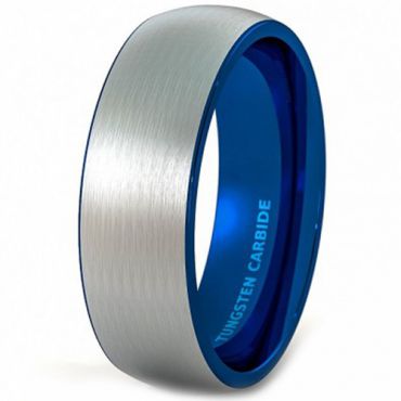 *COI Blue Tungsten Carbide Dome Court Ring-TG4355